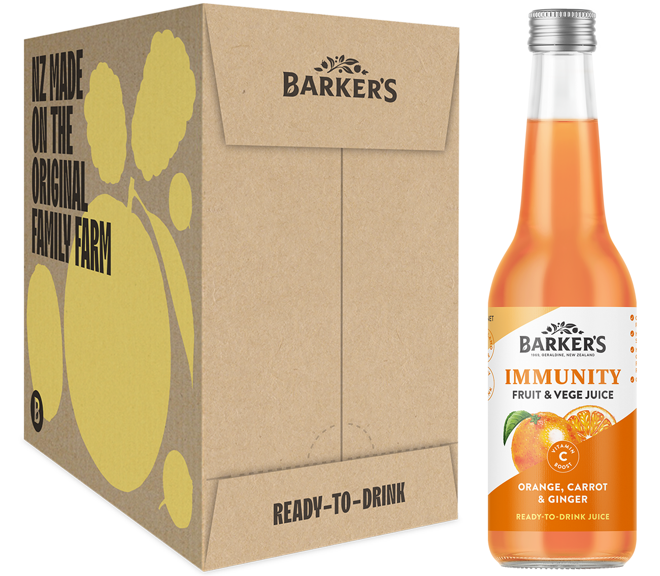 Orange, Carrot & Ginger Immunity Juice (8 pack) – Barker's of Geraldine